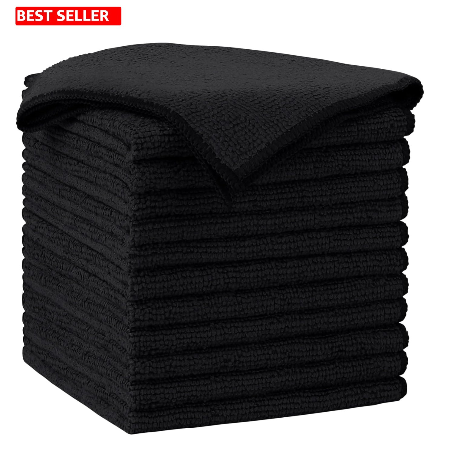 Soft, Durable Microfiber Cleaning Rags - 12 Pk, Machine Washable & Scratch-Free