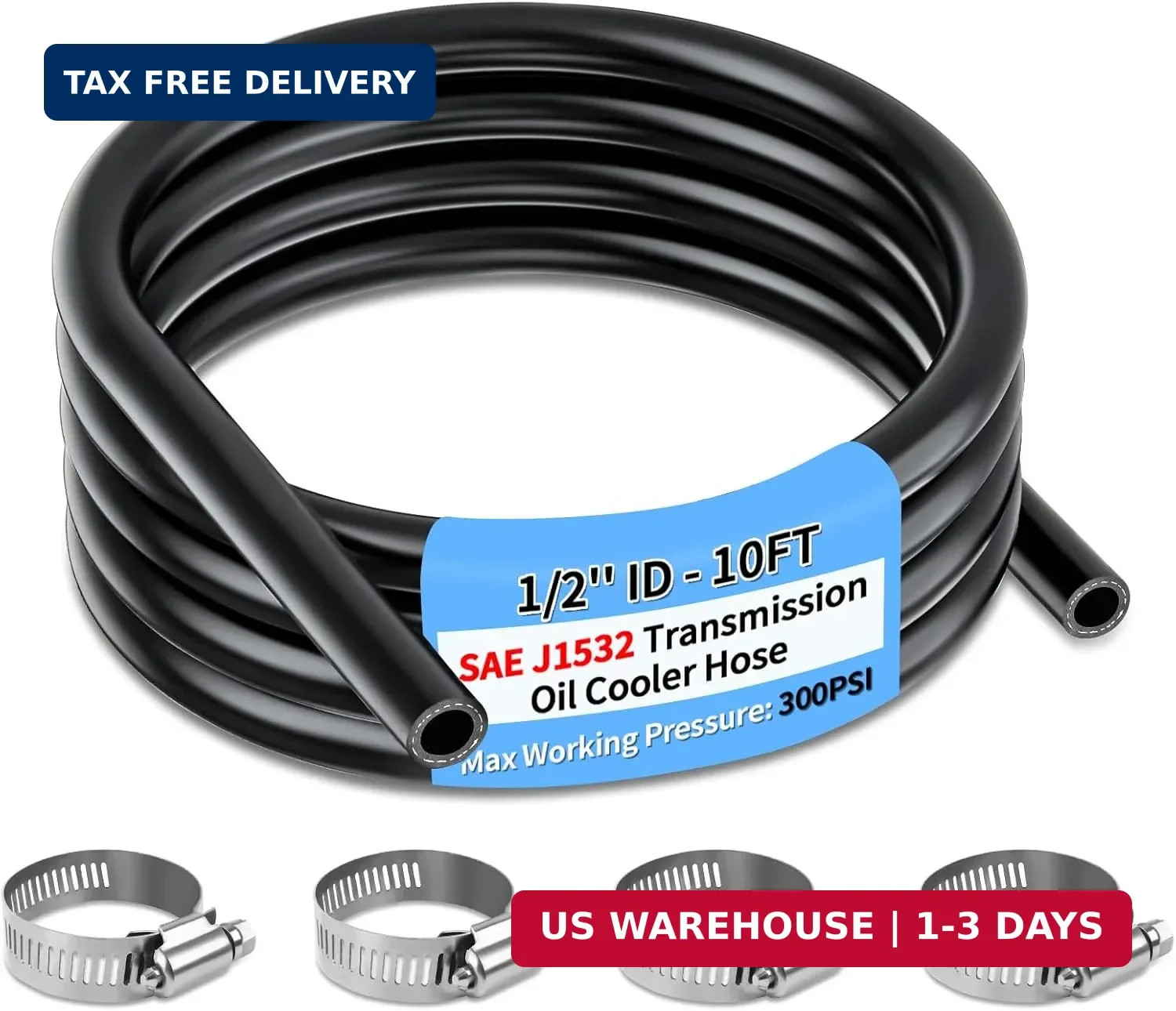 Boltigen 1/2 ID Transmission Oil Cooler Hose, 10FT Transmission Cooler Line f