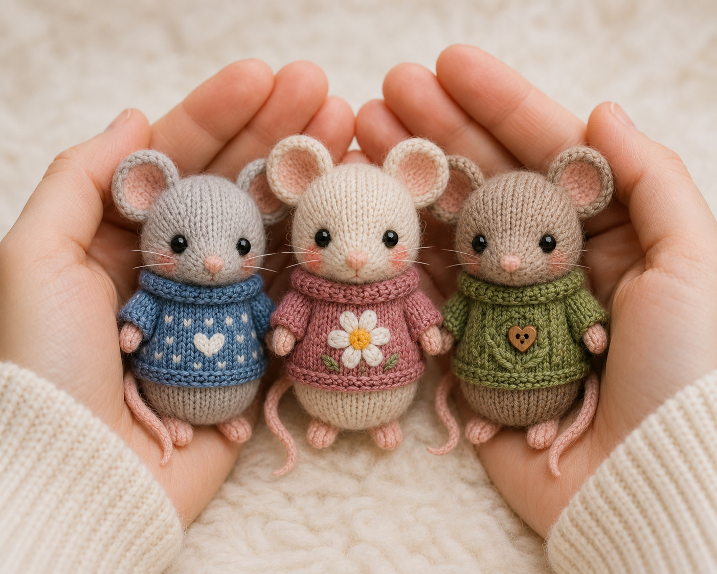 Mice/ Mouse Knitting Pattern Bundle With Clothes DK Toy Knit Pattern Printed