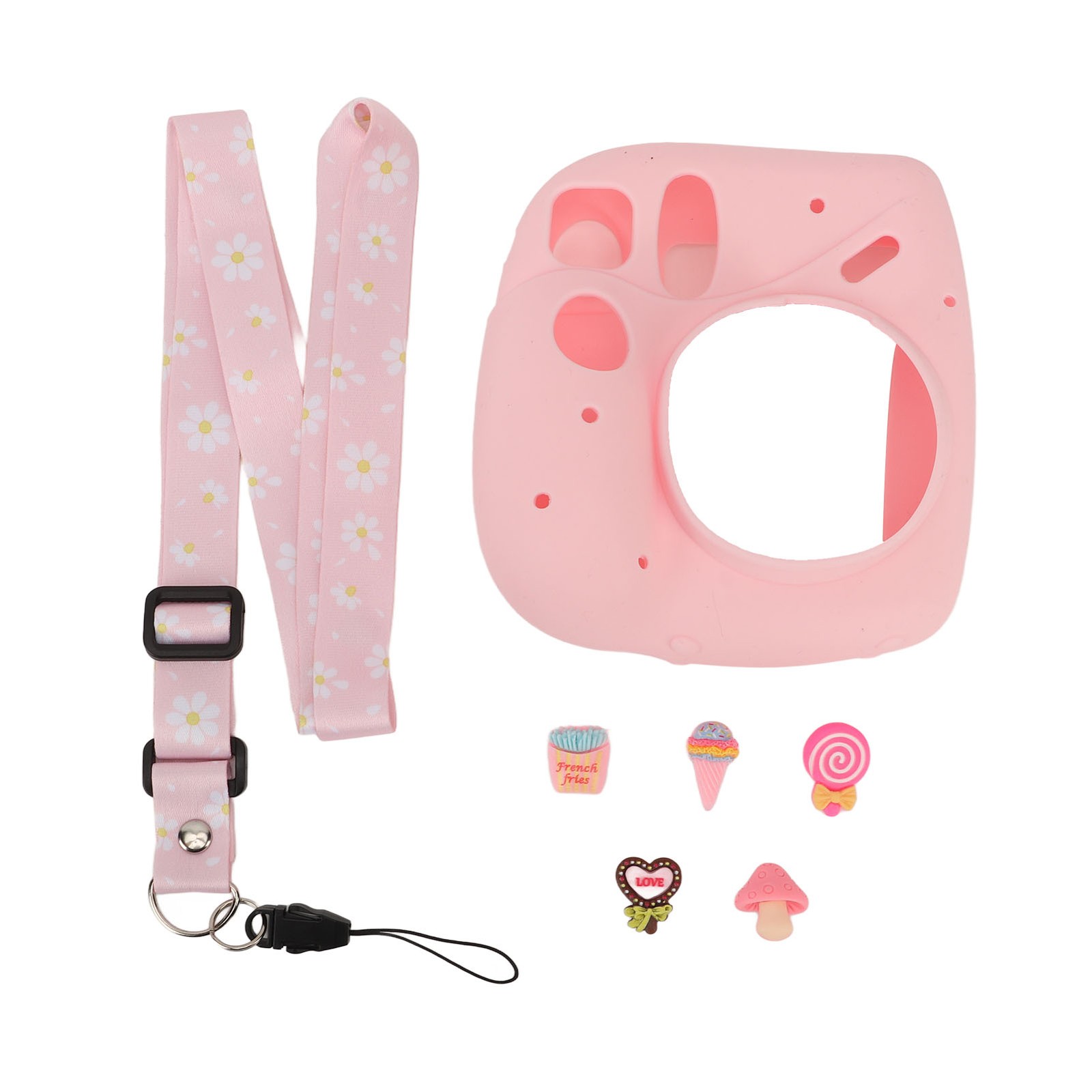 Instant Camera Cover With Shoulder Strap Soft Silicone Protective Case For