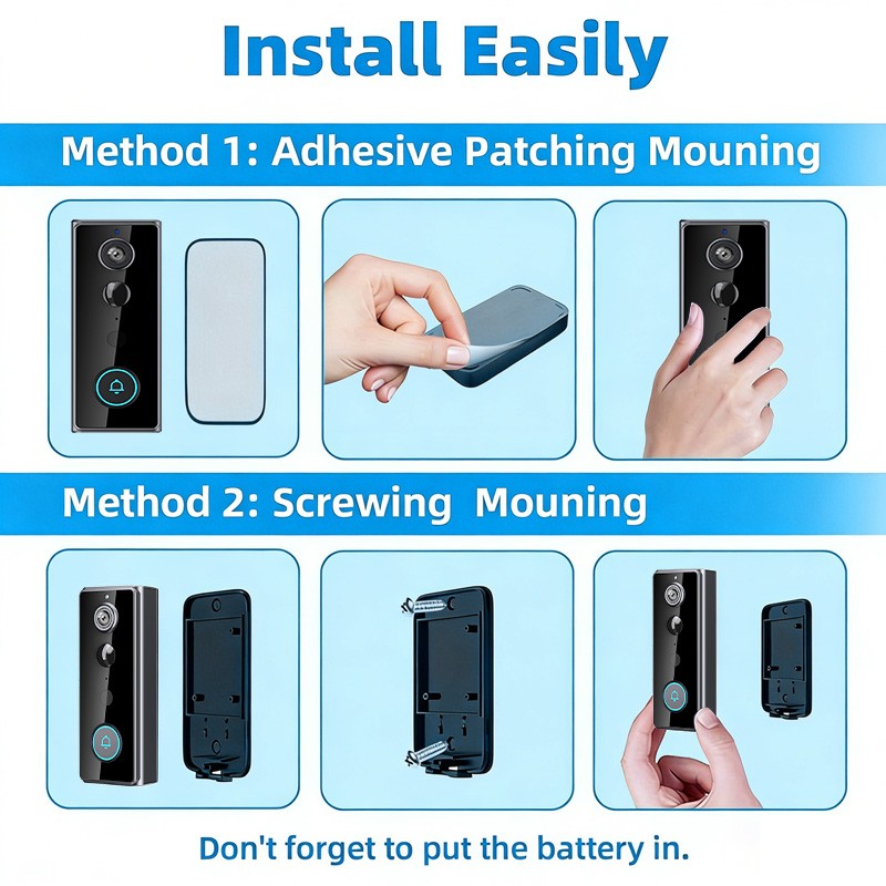Smart WiFi Video Doorbell Wireless Door Bell Phone Ring Intercom Security Camera