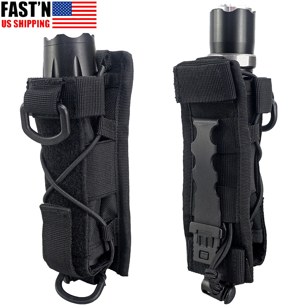 Flashlight Holster Tactical Molle Open-top Flashlight Holder for Tool Belt Pouch