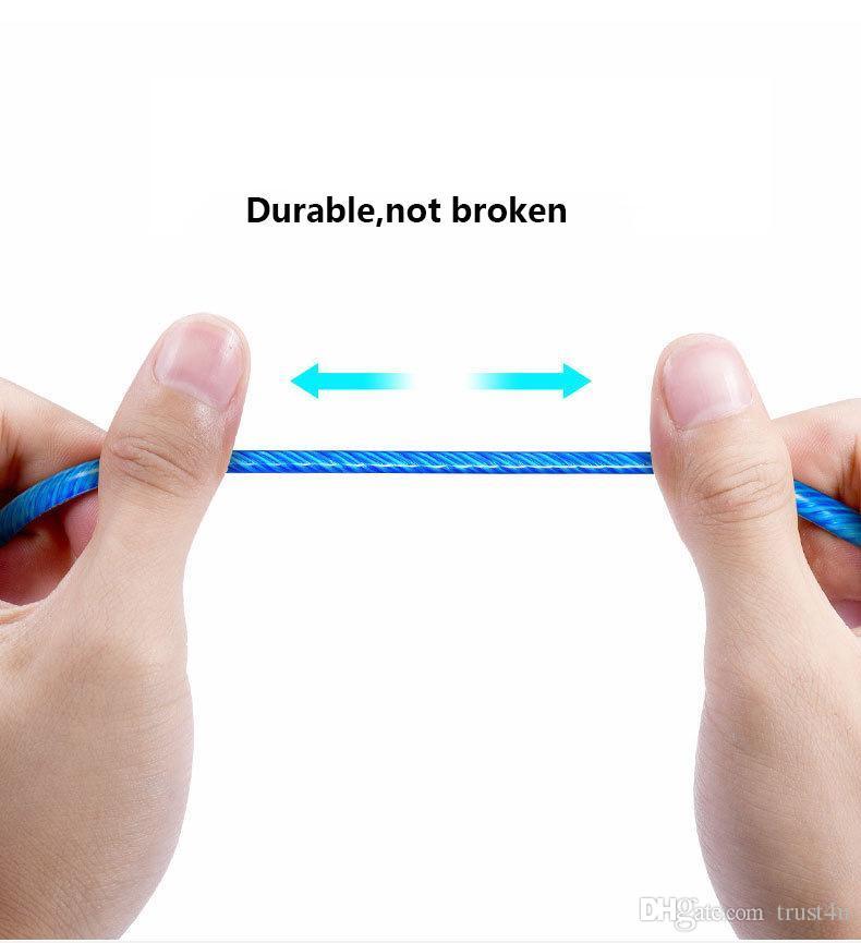 FLOWING LED LIGHT-UP Data Cable charger FOR ALL MICRO (TYPE-C) PHONES & DEVICES