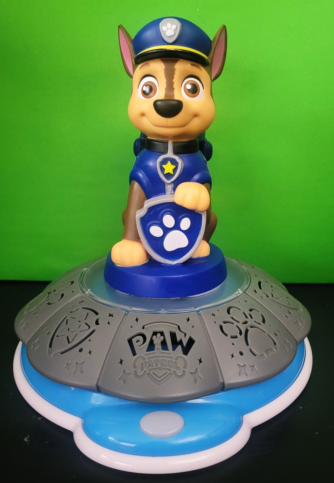 Paw Patrol Chase The Police Dog 10” Talking Spinning Night Light Table Lamp