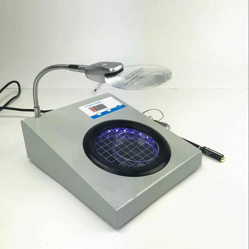 110V Microbial Bacterial Colony Counter Bacterial Quantity Counting Tester