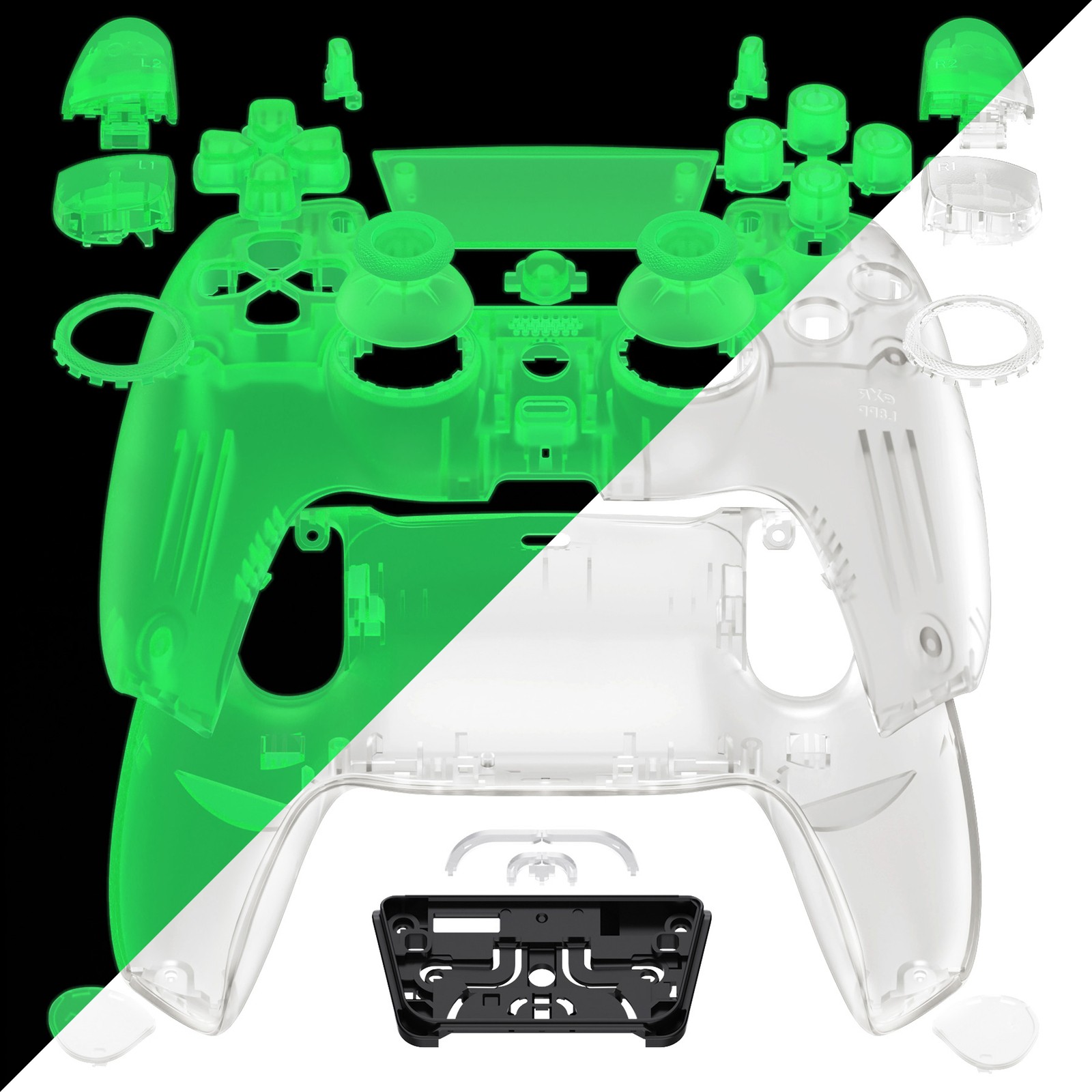 Custom Luna Redesigned Full Set Shell Buttons Touchpad Cover For ps5 Controller