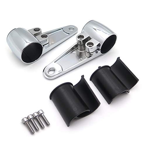 SMT- billet Aluminum Headlight Fork Mounting Brackets Compatible With Chrome