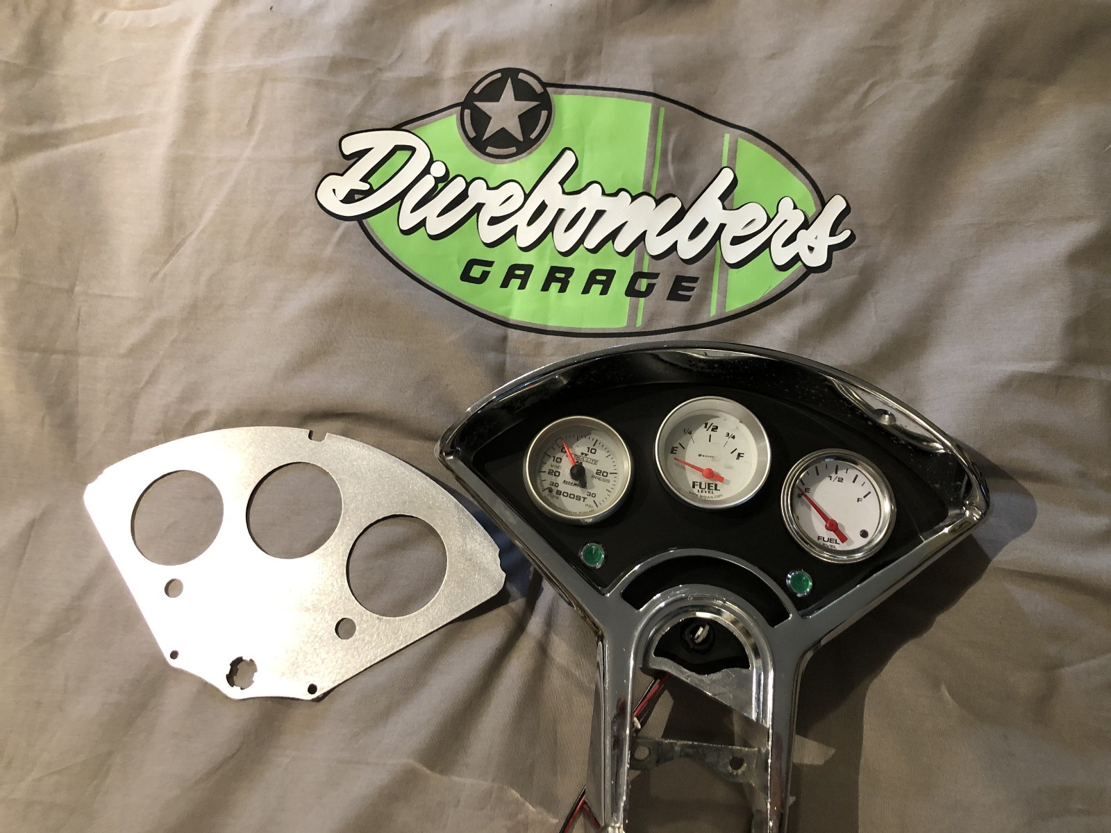55-56 chevy belair 210 150 dash bezel 3 gauge gasser insurt