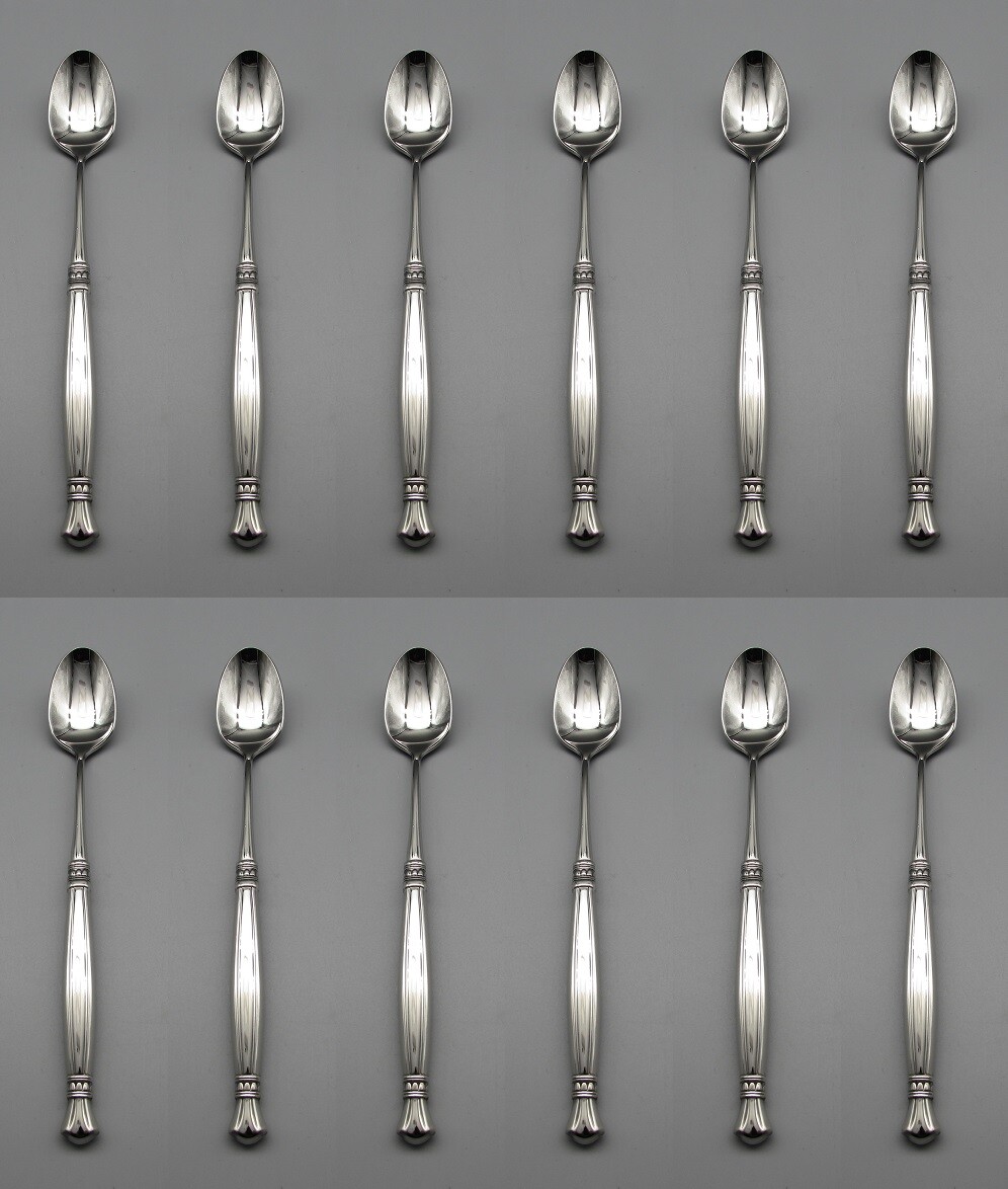 Oneida - ADELPHIA - Stainless   Iced Beverage Spoons - Set of Twelve USA Made