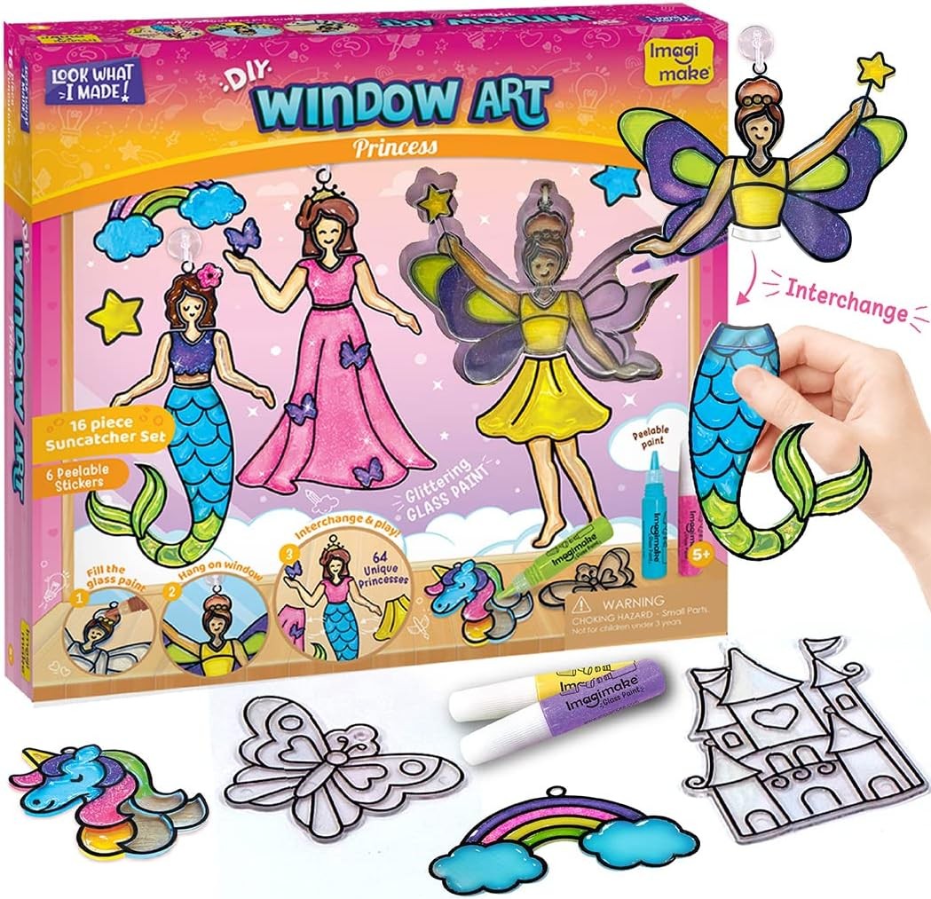 Imagimake Window Art Princess | Suncatcher Kit | Arts and Medium, Multicolor