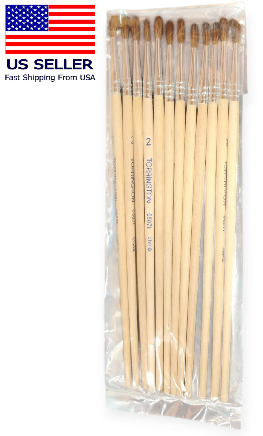 (12 PACK) TORRINGTON BRUSH WORKS 05071 #2 5/64" Round Camel Hair - FREE SHIPPING