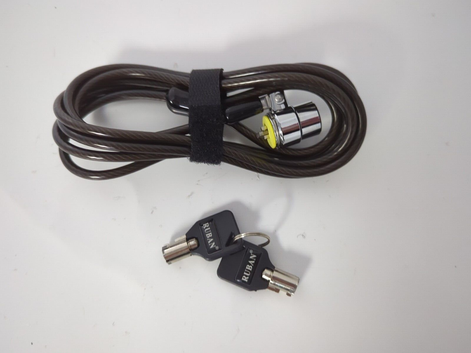 RUBAN NOTEBOOK LOCK AND S TWO KEYS 6.2 FOOT BLACK