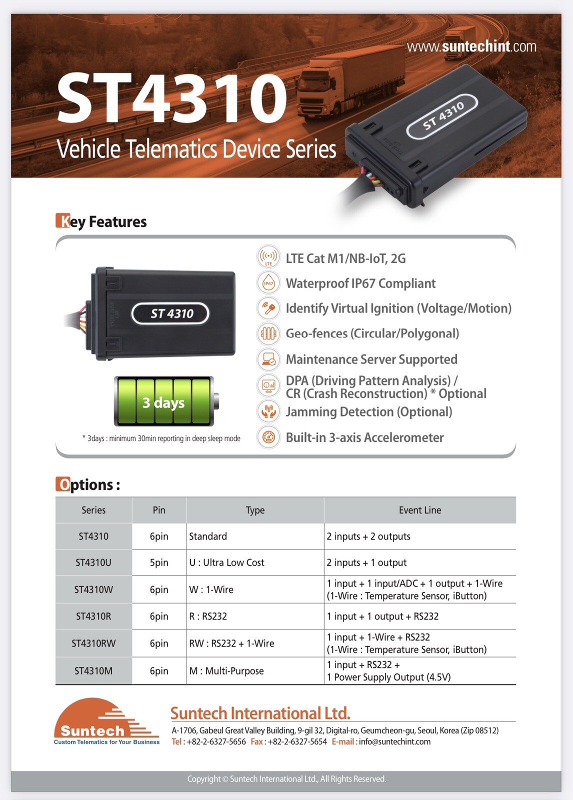 Track Idle Fuel+Driver Performance/Behavior,Engine Hours. NO MONTHLY FEE-st4310u
