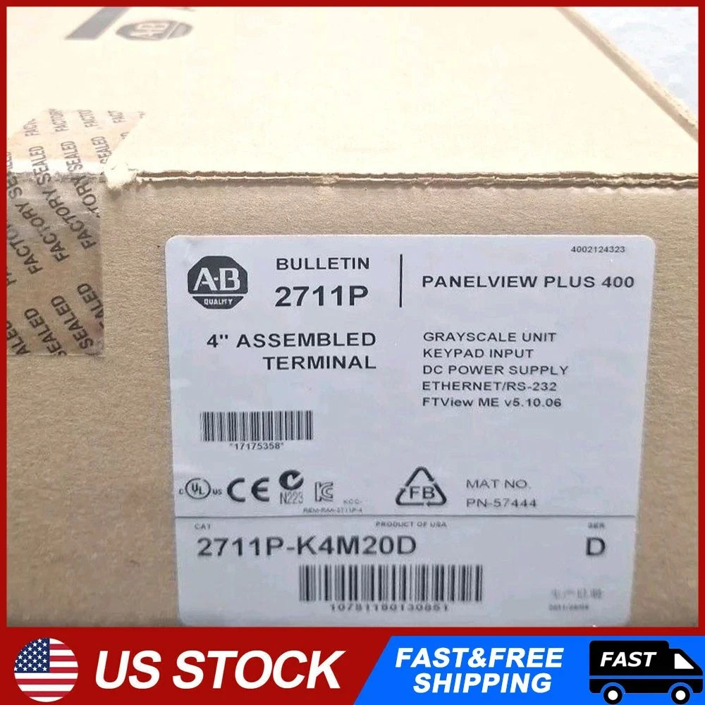 NEW AB 2711P-K4M20D SER D Panelview Plus 400 Graphic Terminal 2711PK4M20D