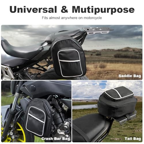 2pcs Universal Crash Bar Motorcycle Bags Compatible with Harley series