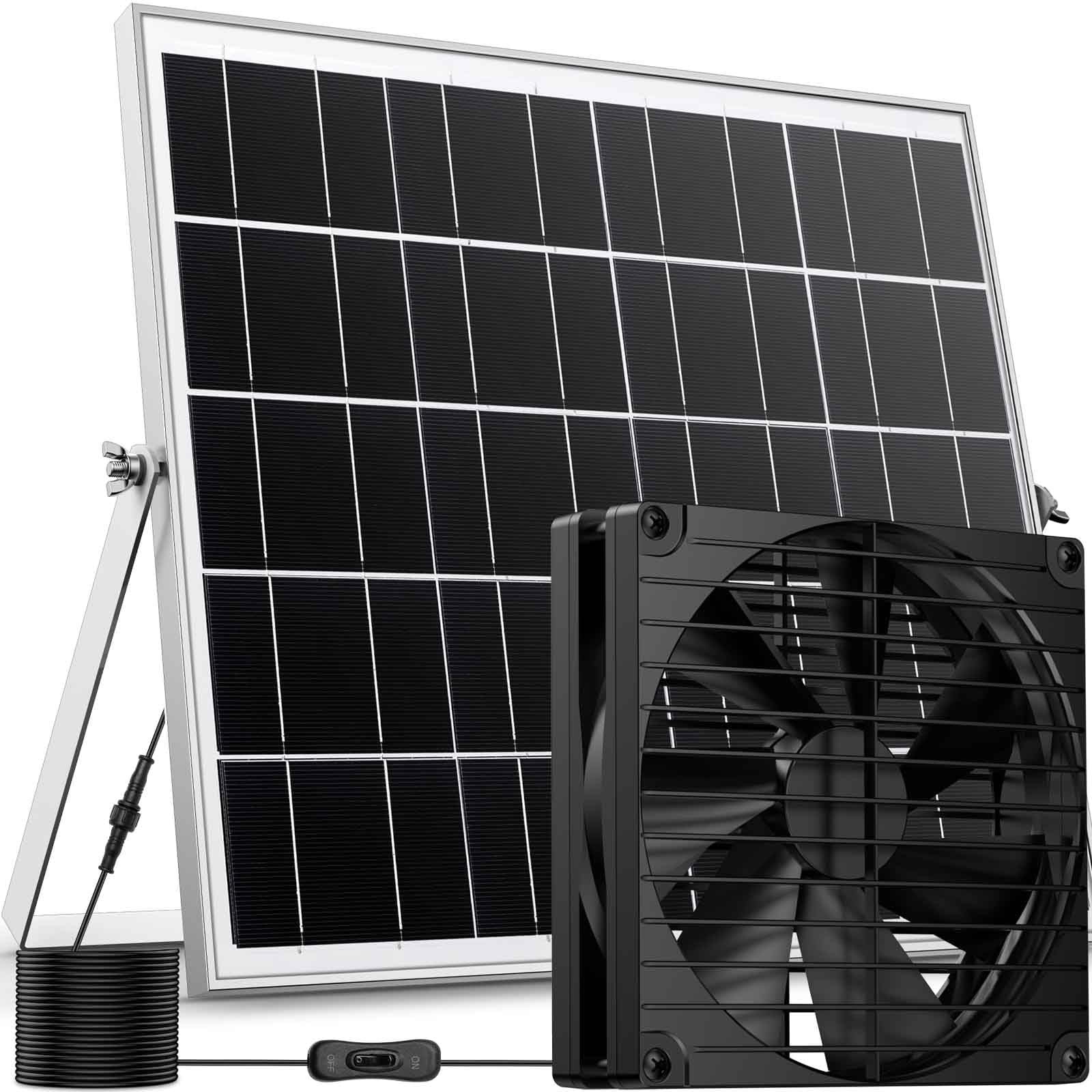 erifyng 7 Inch Large Airflow Solar Powered Fan Exhaust Vent for Outside Green...