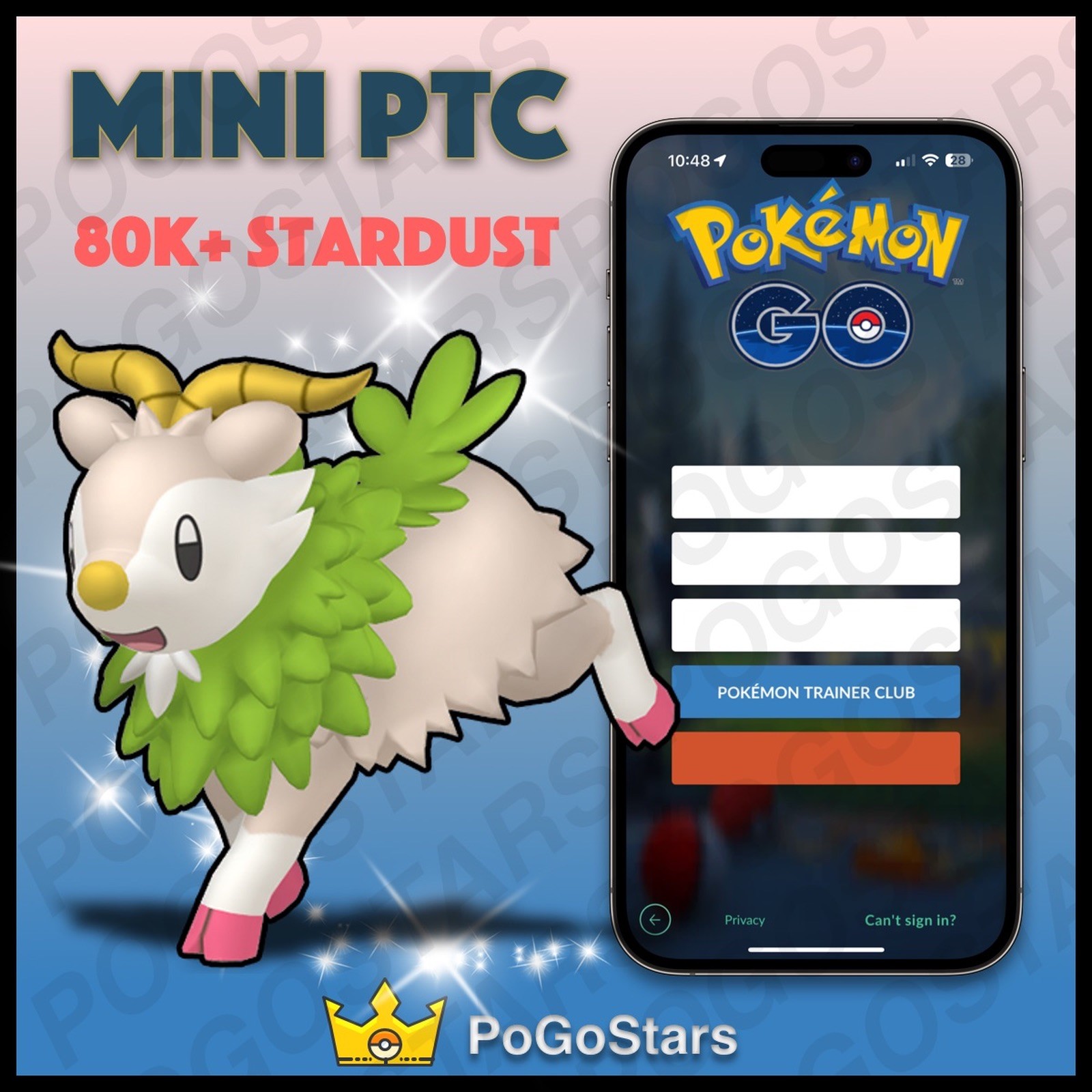 Pokémon PTC Go - Shiny Skiddo - 80K Stardust✨Read Description✨