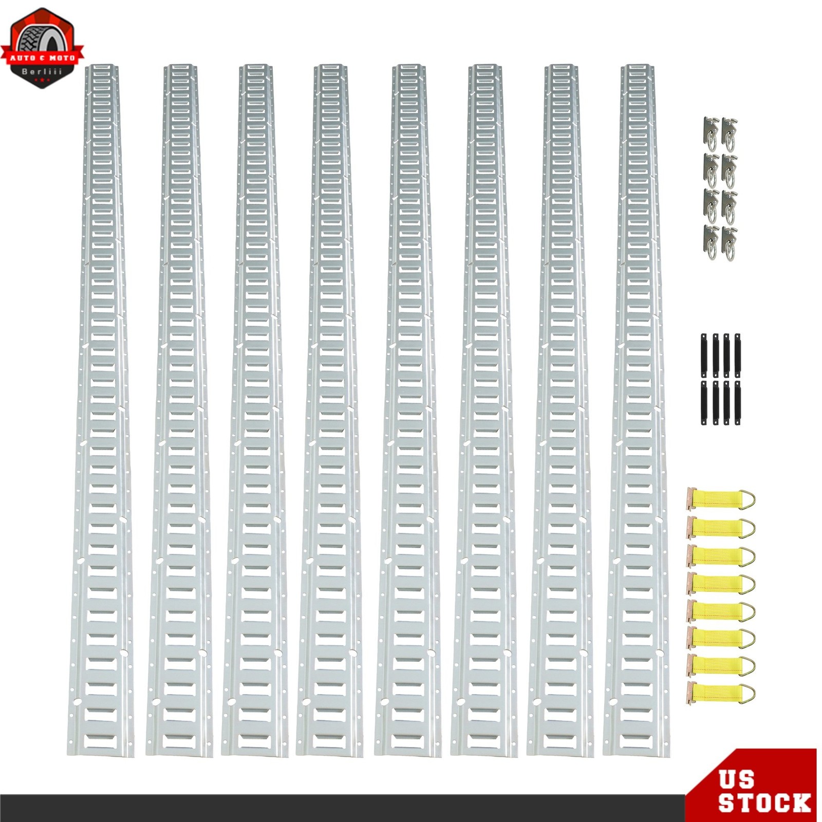 32 Piece 8' E Track Tie-Down Trailer Kit Fits Universal High Quality Galvanized