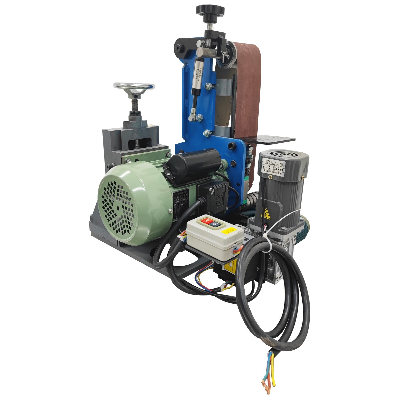 220V Flat Belt Polishing Machine Sharpener Metal Deburring Rust Drawing Sander