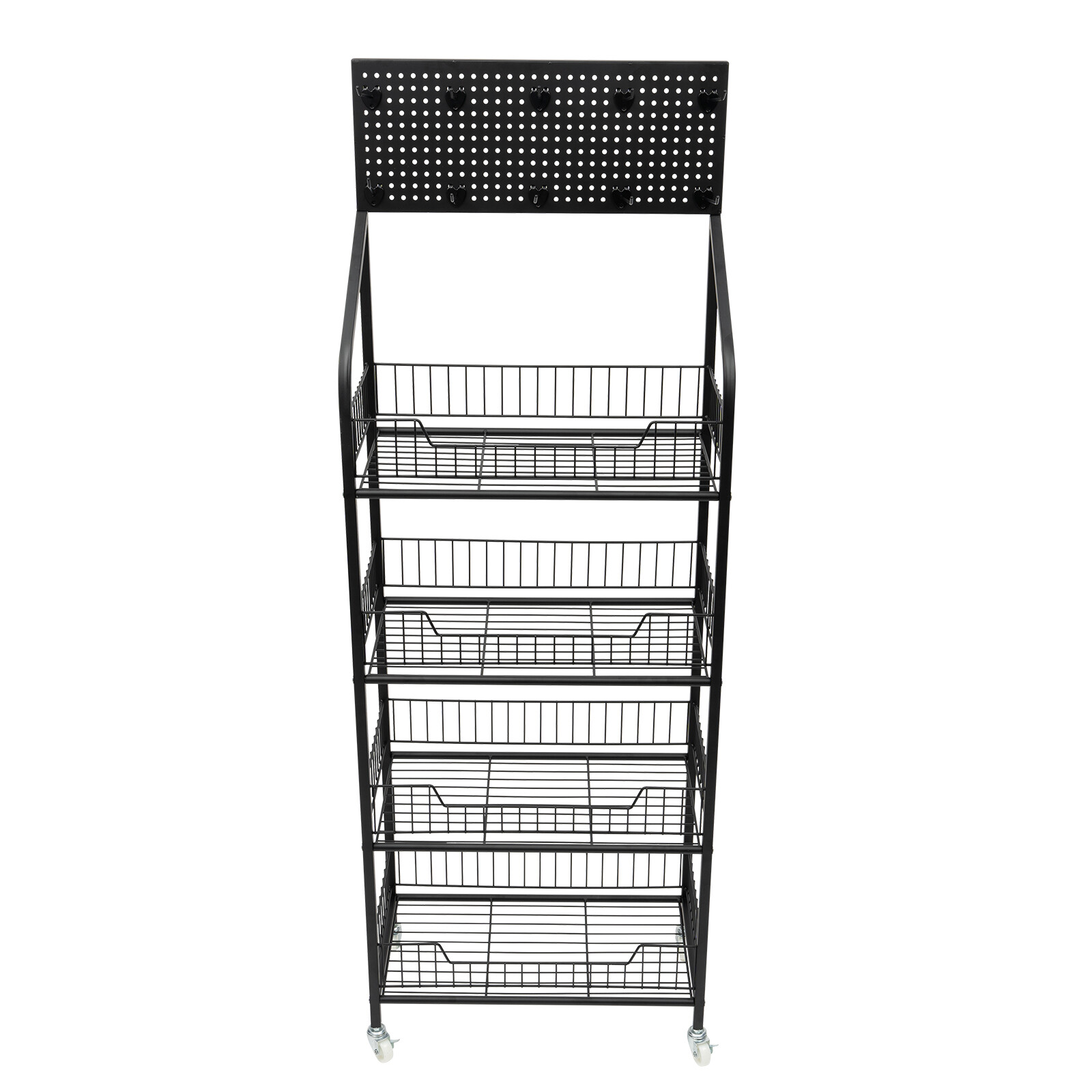 4 Tier Retail Display Rack Snack Candy Display Organizer Stand With 10 Hooks