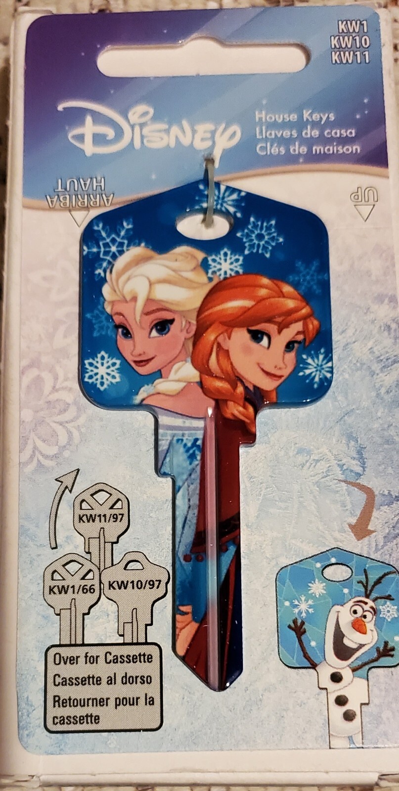 DISNEY FROZEN OVER SIZED HEAD UNCUT KWIKSET PRINTED HOUSE KEY