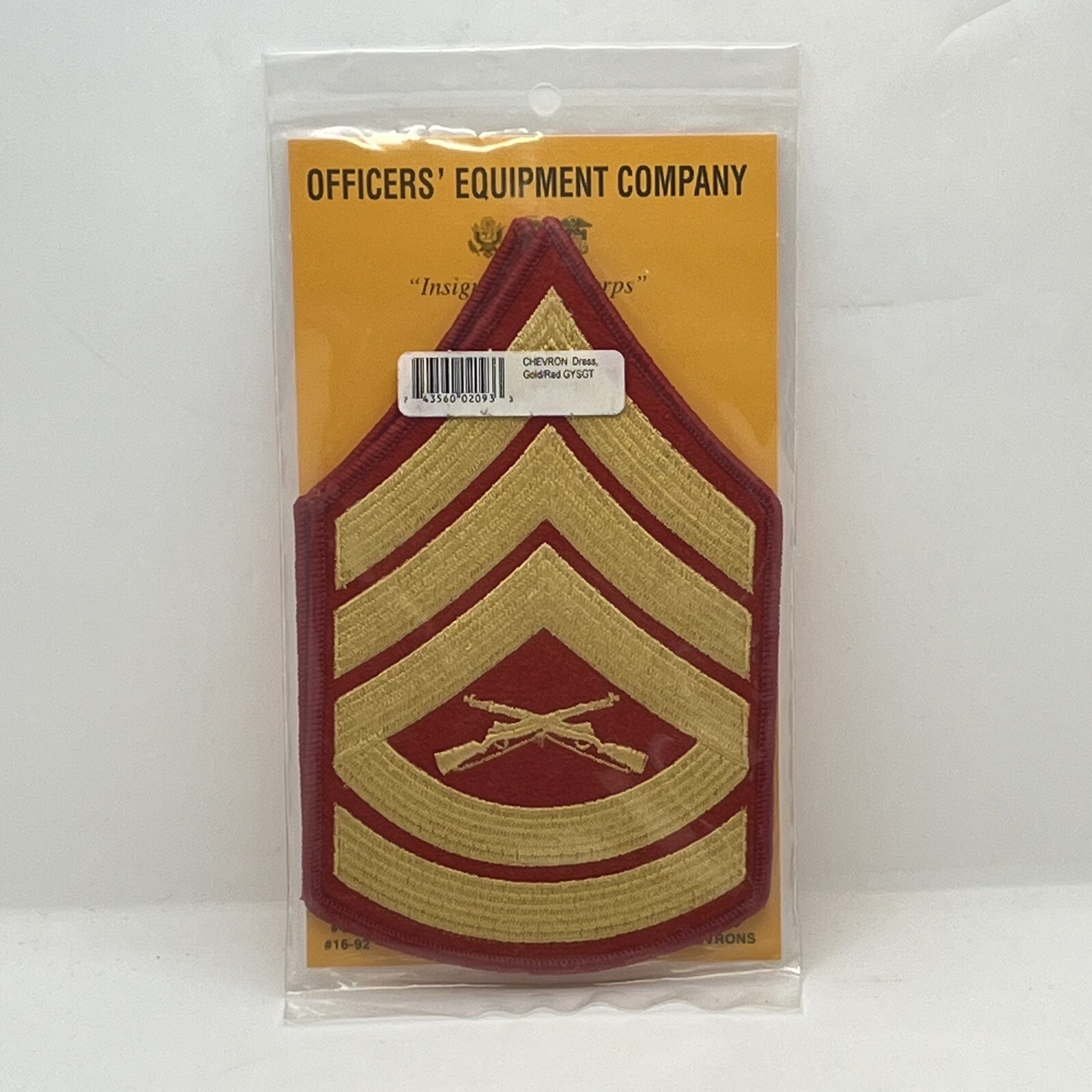 USMC Marines Gunnery Sergeant GUNNY GySgt E7 Chevrons PATCH pr gld/red for Blues