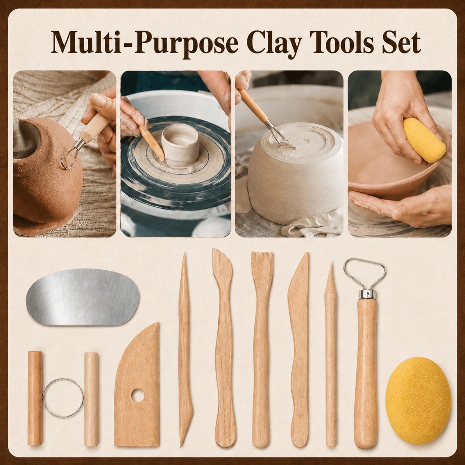 47PCS Pottery Tools Kit, Clay Sculpting and Ceramic Carving Tools for Polymer...