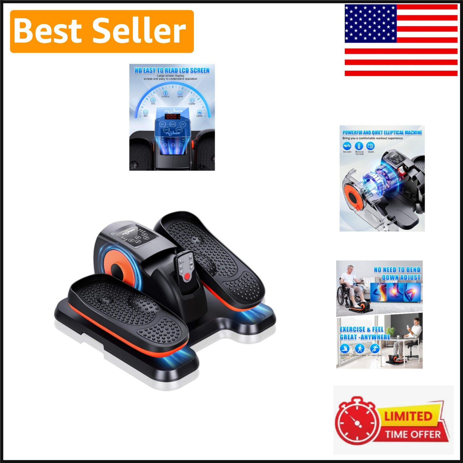 Compact Remote-Controlled Under Desk Elliptical – Silent & Low-Impact Workout