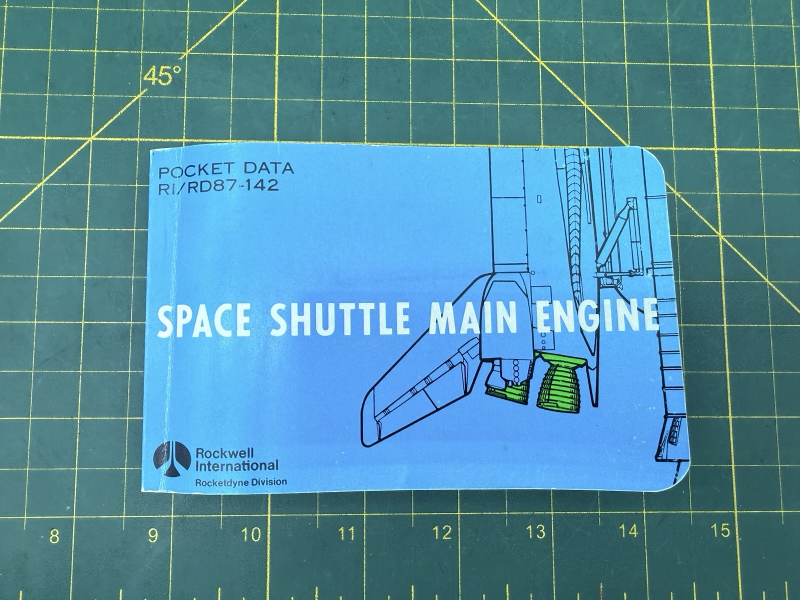 SPACE SHUTTLE MAIN ENGINE POCKET DATA RI/RD87-142 Book & Card - Rockwell Int