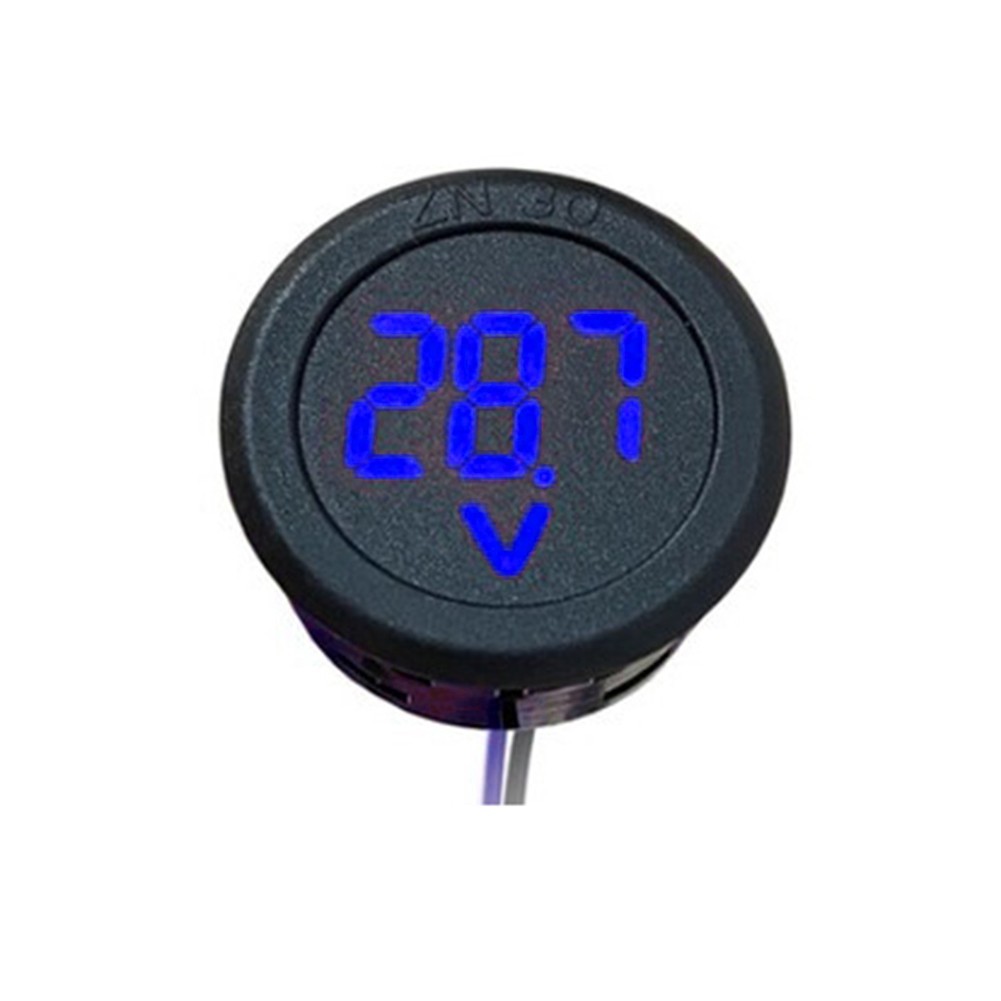 DC 4-100V Automotive Voltmeter with 3D Circular LED Display ABS Housing