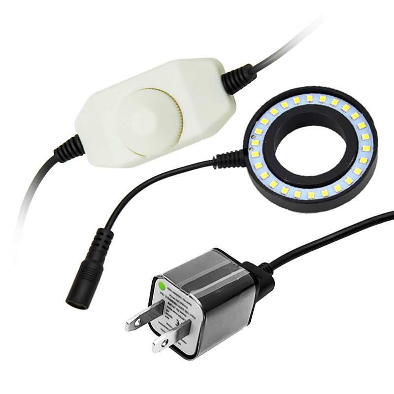 Adjustable USB LED Ring Light  Plug F Microscope Camera C-mount Lens Thread 42mm