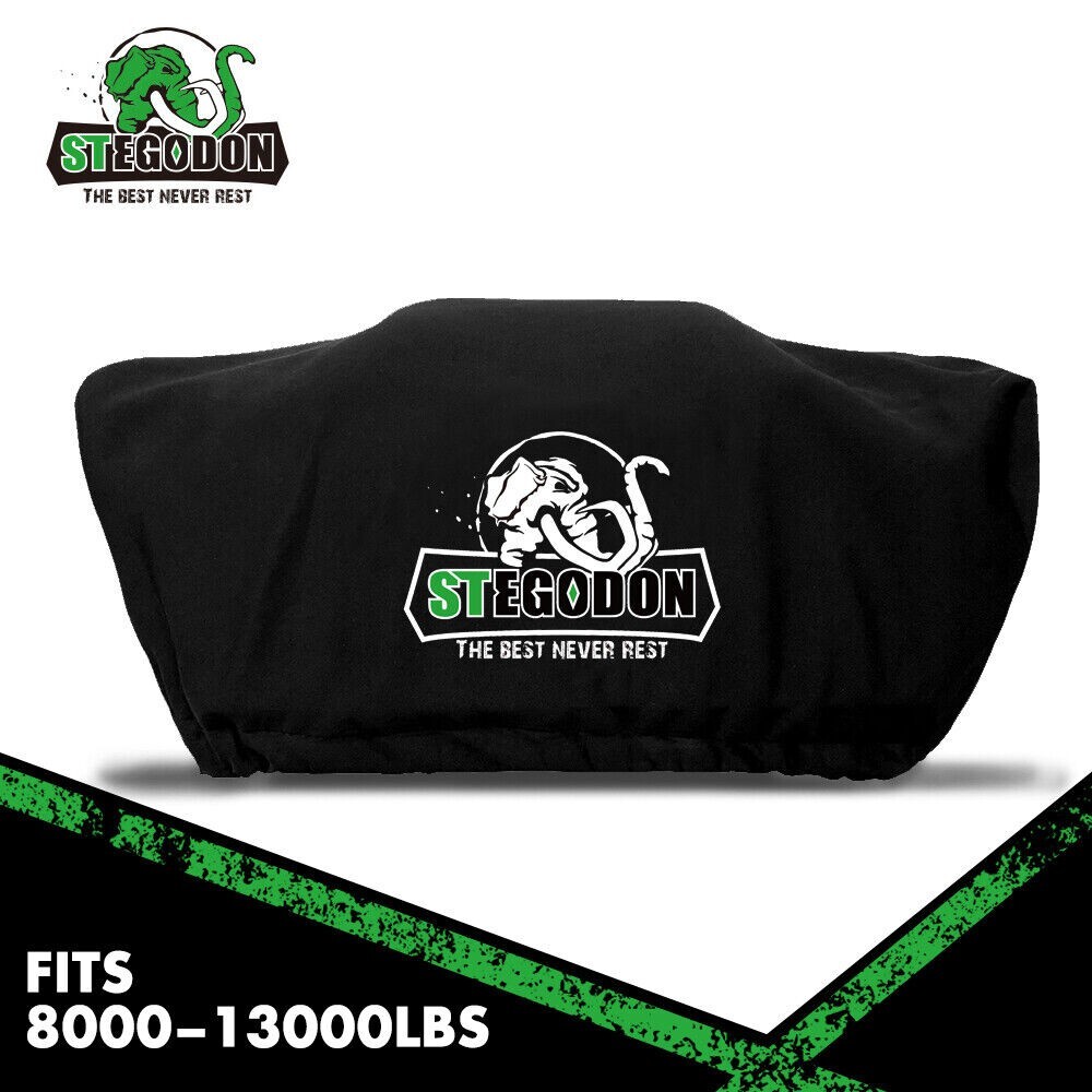 STEGODON Waterproof Winch Cover Black Luminous Soft Dust Fit 8000-14500LBS Winch