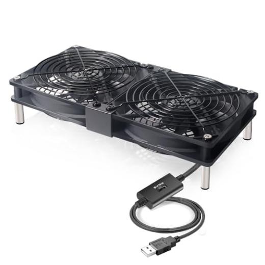 Dual 120mm 5V USB Cooling Fan with Speed Controller Dual Ball Bearings 2x120mm