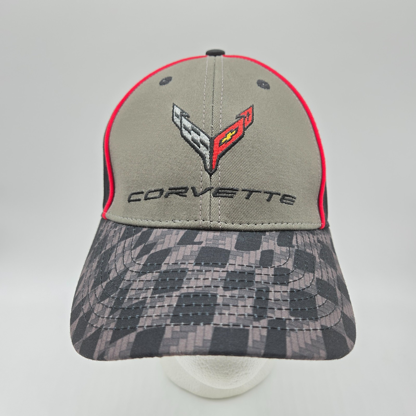 C8 Corvette Carbon Flash Checkered Bill Hat Cap Strapback Pre-owned Excellent