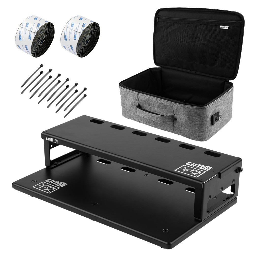 Gator GV-TL1710R1-GB Vertex Travel Lite Pedalboard, 17" x 10" w/ Riser & Gig Bag