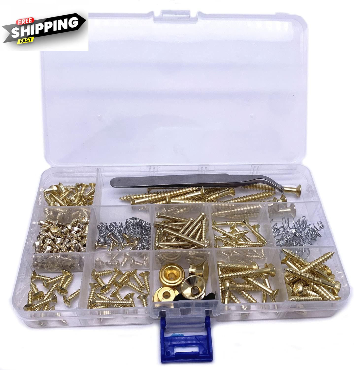 268PCS Gold Guitar Screws Kit for Pickguard Pickup Bridge Tuner Repair Set