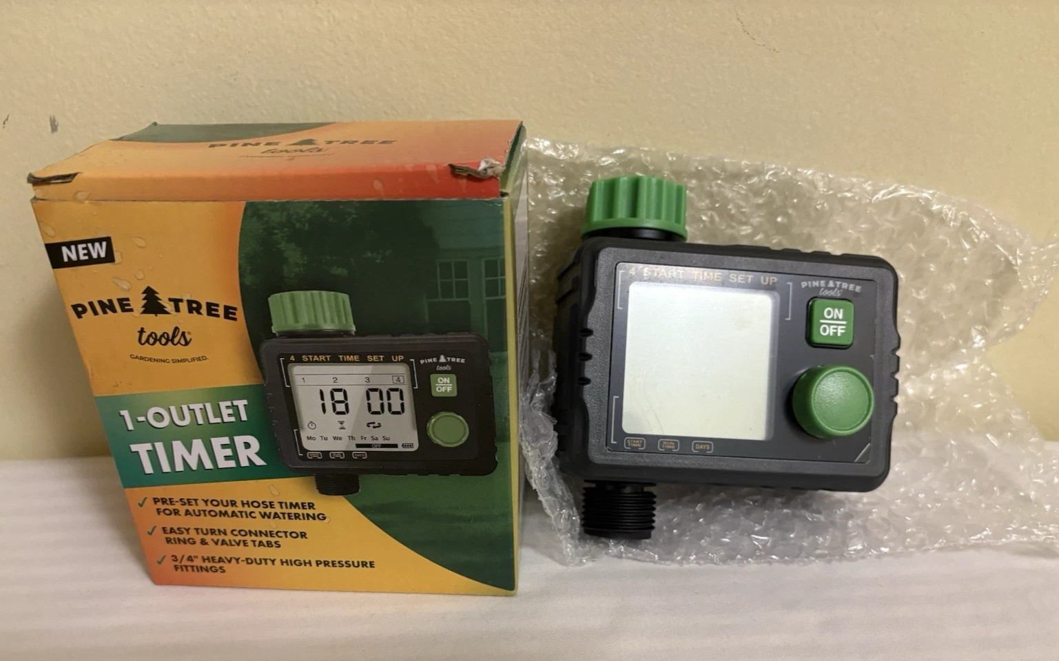 NWT Pine Tree Tools 1 outlet Timer Programmable Timer For Garden Hose, Automatic