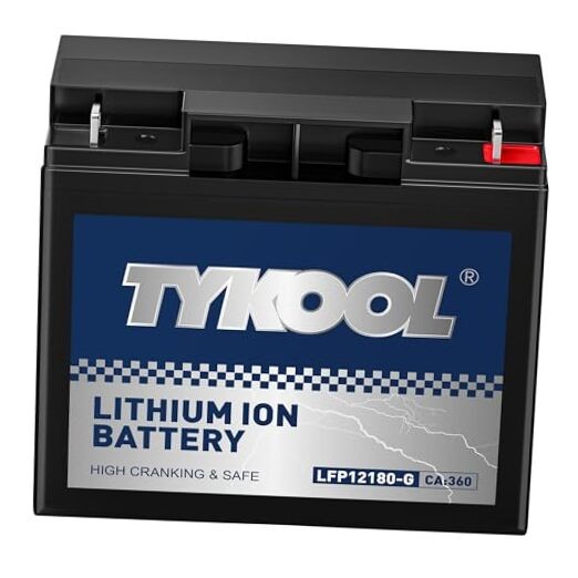12180-G LiFePO4 Powersports Battery, 360CCA,8Ah,Built in BMS,Compatible 12180G
