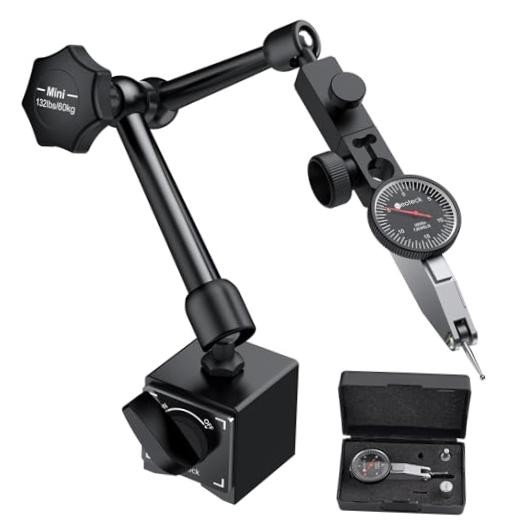 0.03"/0.0005" Dial Test Indicator with Mini-132lbs/60kg Tensile Force Black