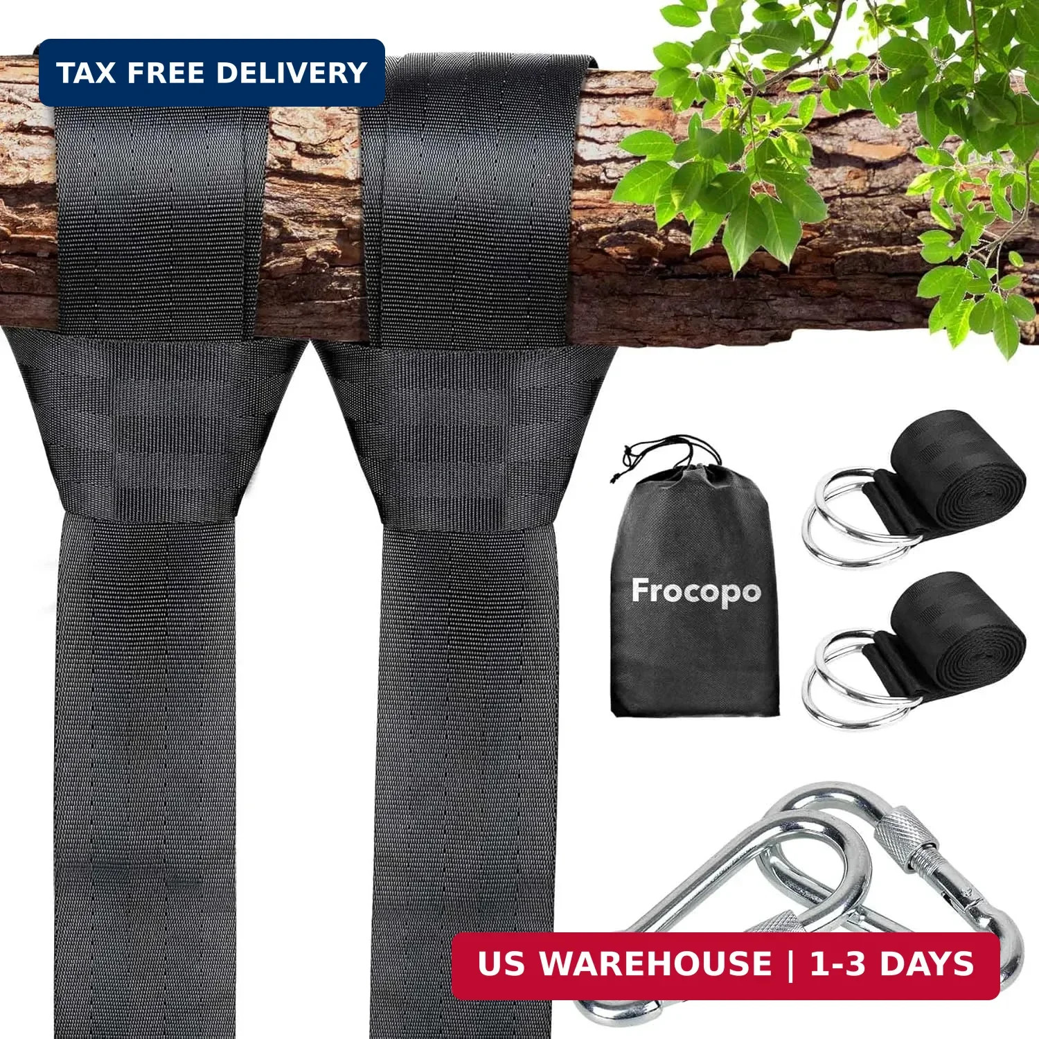 Extra Long Tree Swing Kit, 5FT Premium Nylon Straps Hold 2200LBS, Safety