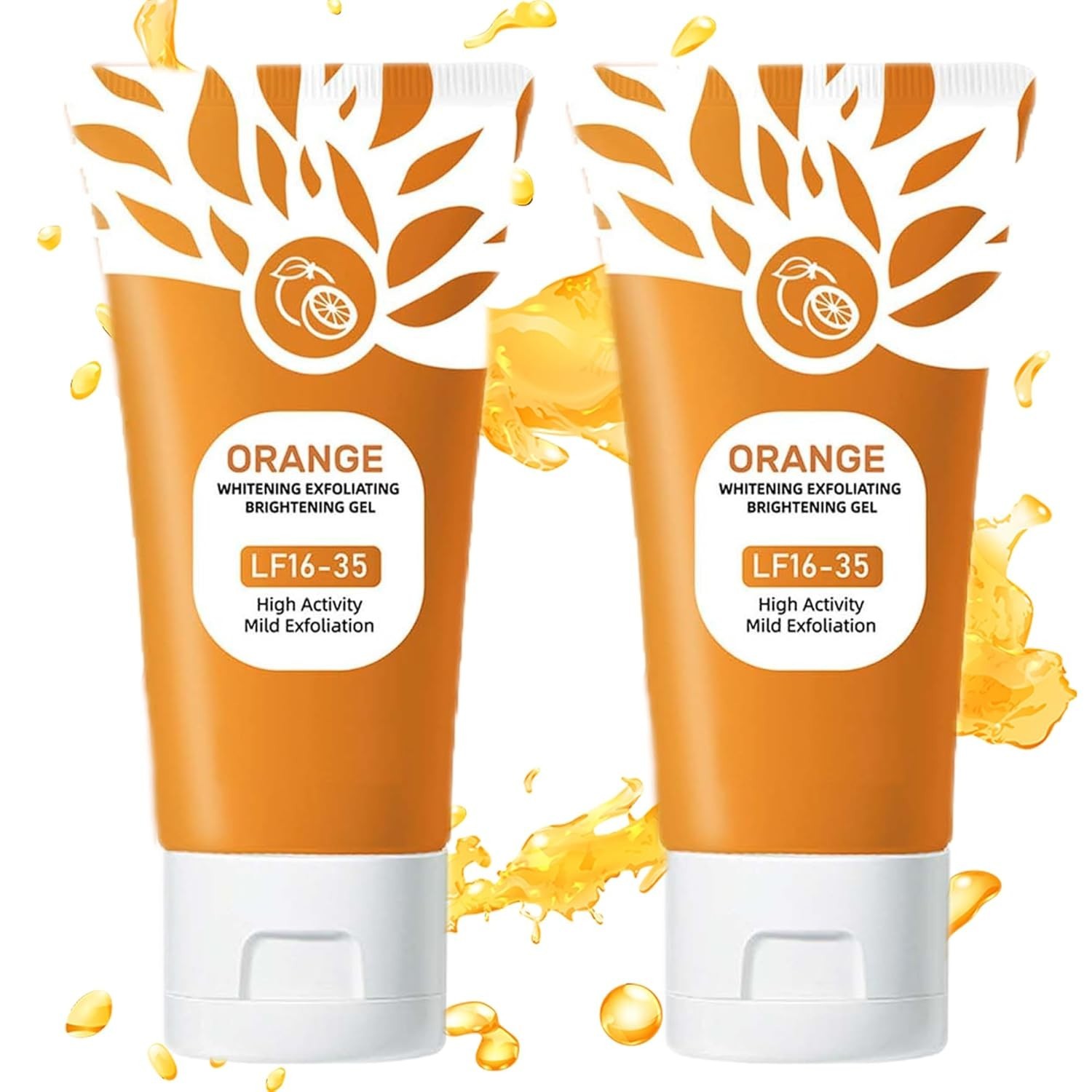 Orange Enzymes Exfoliating Gel - Face & Body Scrub, Moisturizing Exfoliator 2PK
