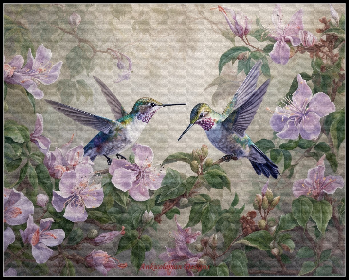 Wings and Blooms - DIY Chart Counted Cross Stitch Patterns Needlework DMC Color