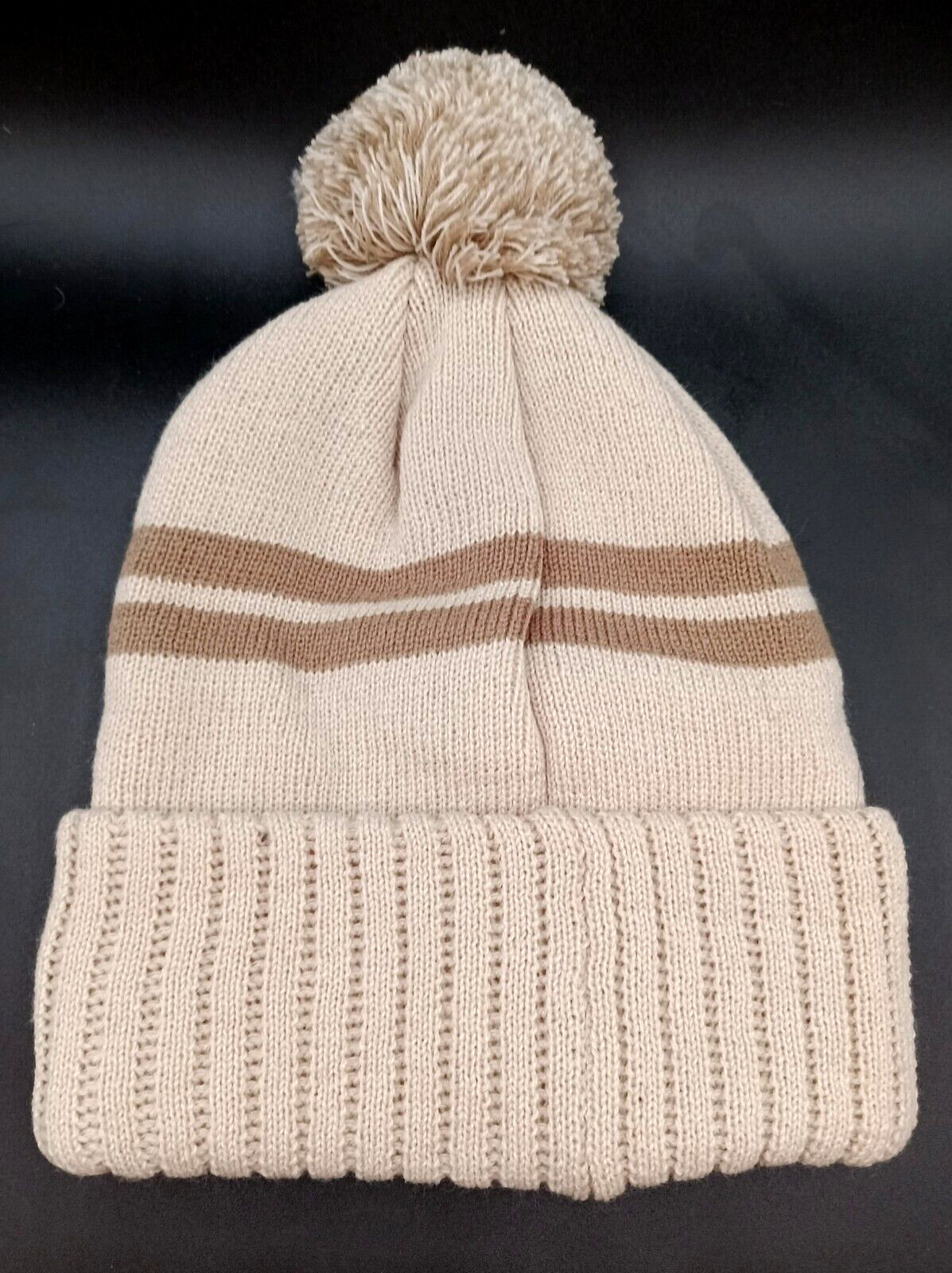 OS Unused RICHARDSON 'ORSON' Pom with Cuff BEANIE Light Tan UNISEX Snowboard SKI