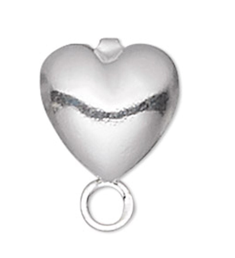 Earstud, 10 Silver Plated 6mm Hollow Fancy Heart Post with Closed Loop Earrings