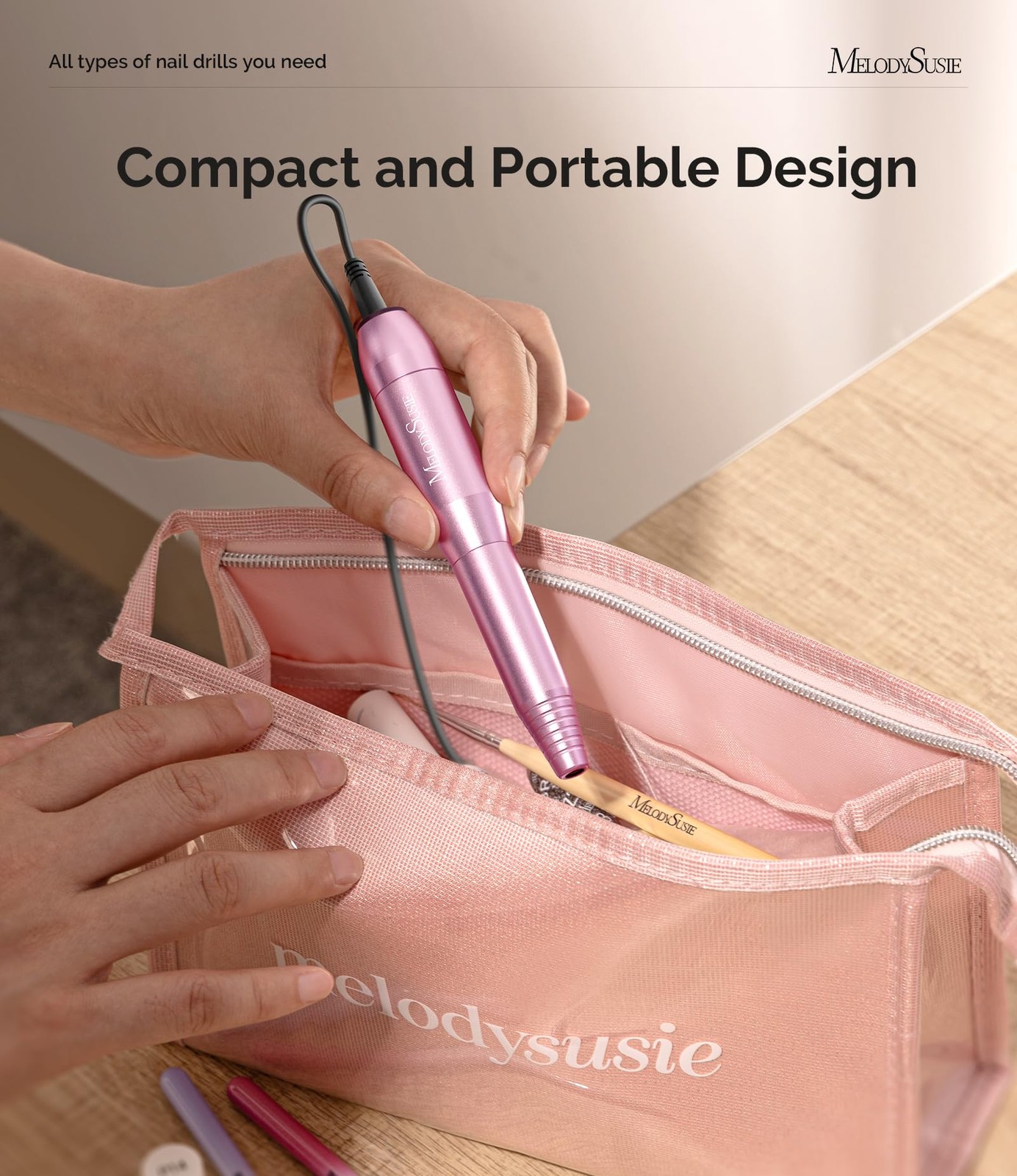 Pen-Shaped Portable USB Nail Drill PC120I 20000RPM Compact NEW