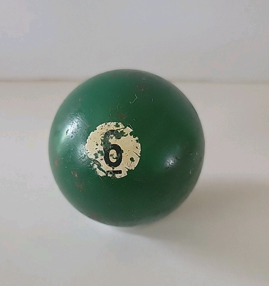 Vintage No. 6 Solid Green Pool Ball Billiard 2" Replacement (F)