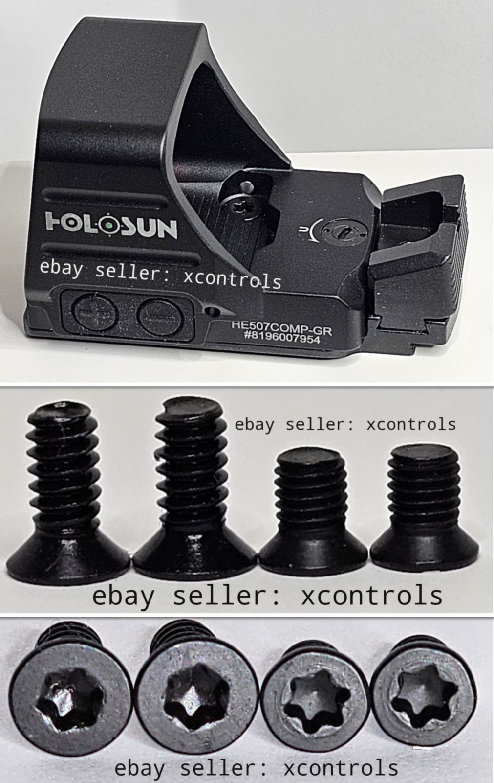 Holosun HE507COMP / HS507COMP / 507 COMP screws & MAC 9 DS Plate screws