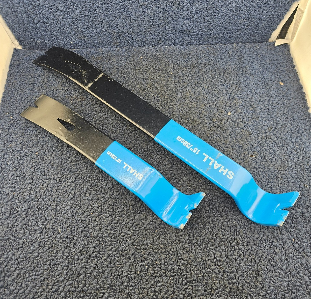 (2PCS) SHALL 15"/38CM 10"/25CM: Heavy Duty Flat Pry Bar Black/Blue