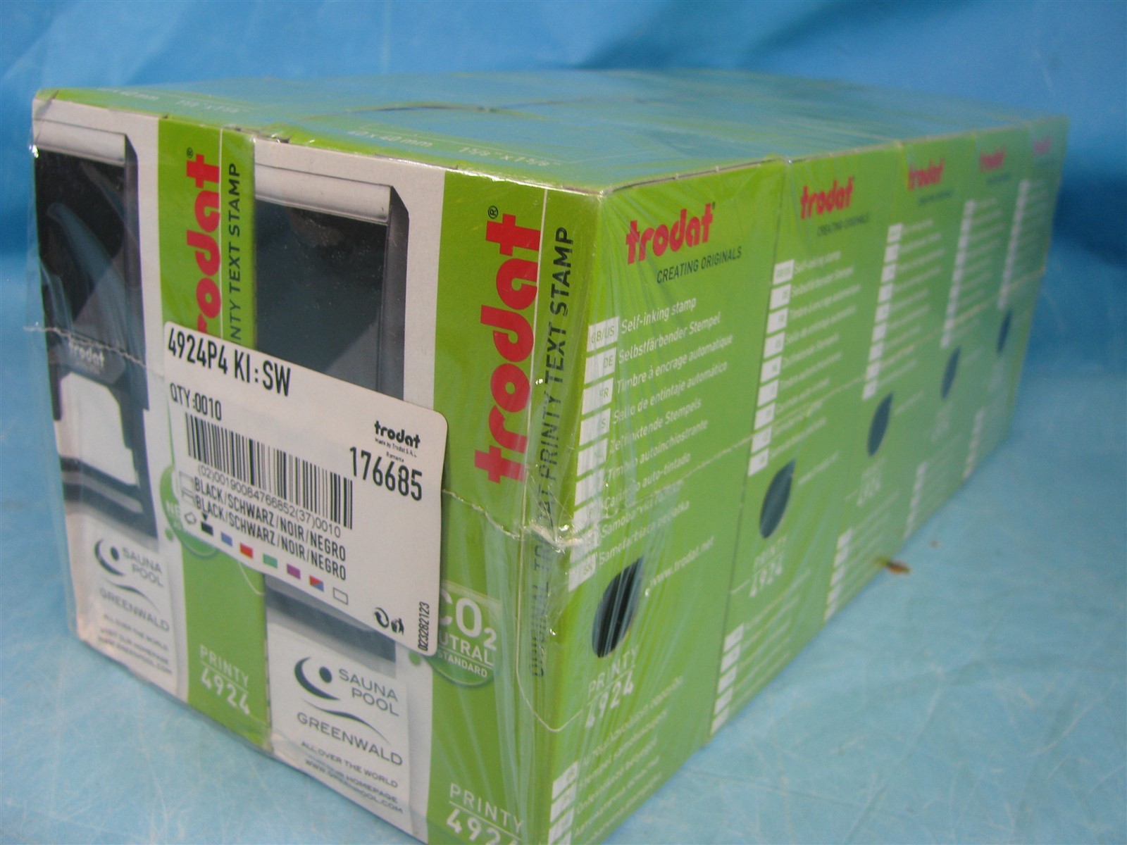 LOT OF 10 - Trodat Printy 4924 Self-inking Black stamp 40x40 mm - FREE SHIP