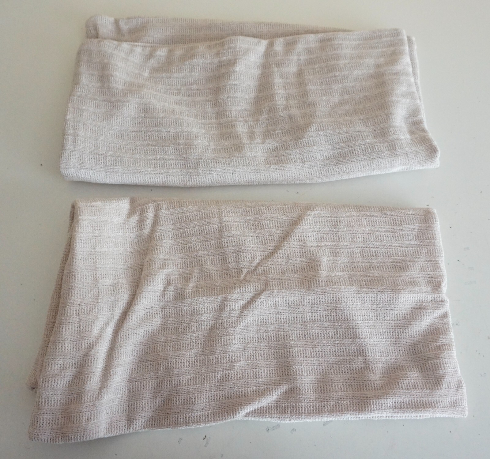 PLEASANT BOULEVARD CHENILLE PILLOW CASE COVERS 2 PACK BEIGE 20" X 20" NWT!!